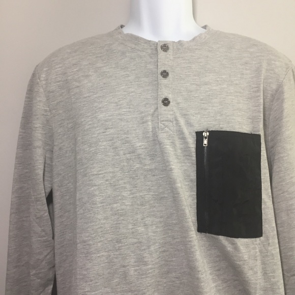 Sovereign Code Bryce Henley Shirt Gray Large NEW - Picture 3 of 6